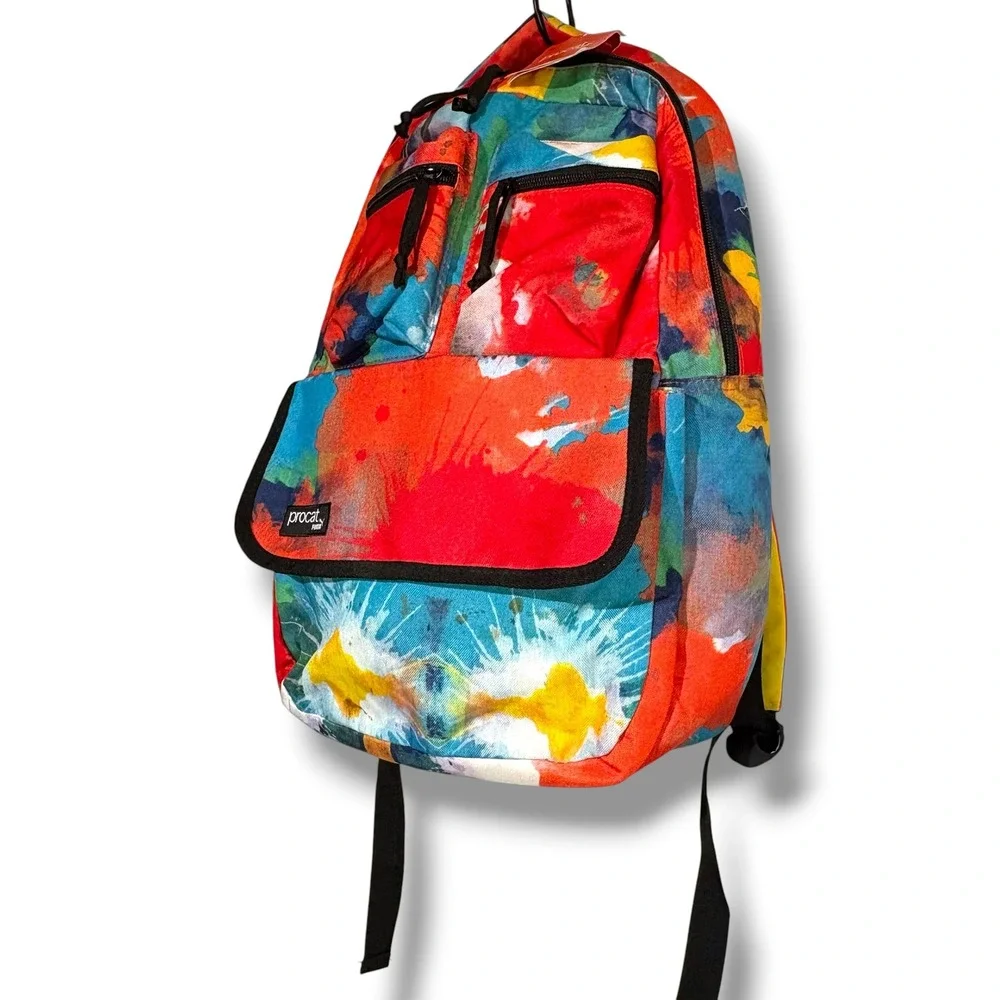 Procat by Puma Backpack Multicolor Abstract Paint Splatter Art Print 18 inch